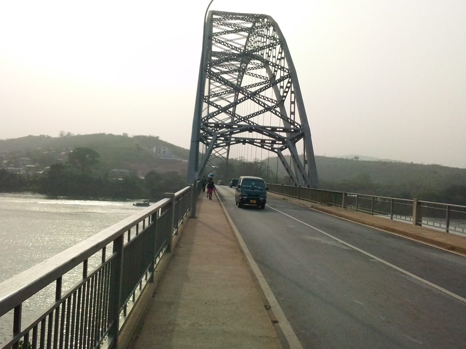 The hanging bridge in Ghana Adomi bridge