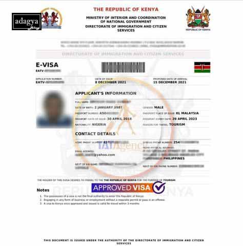 kenya embassy travel requirements