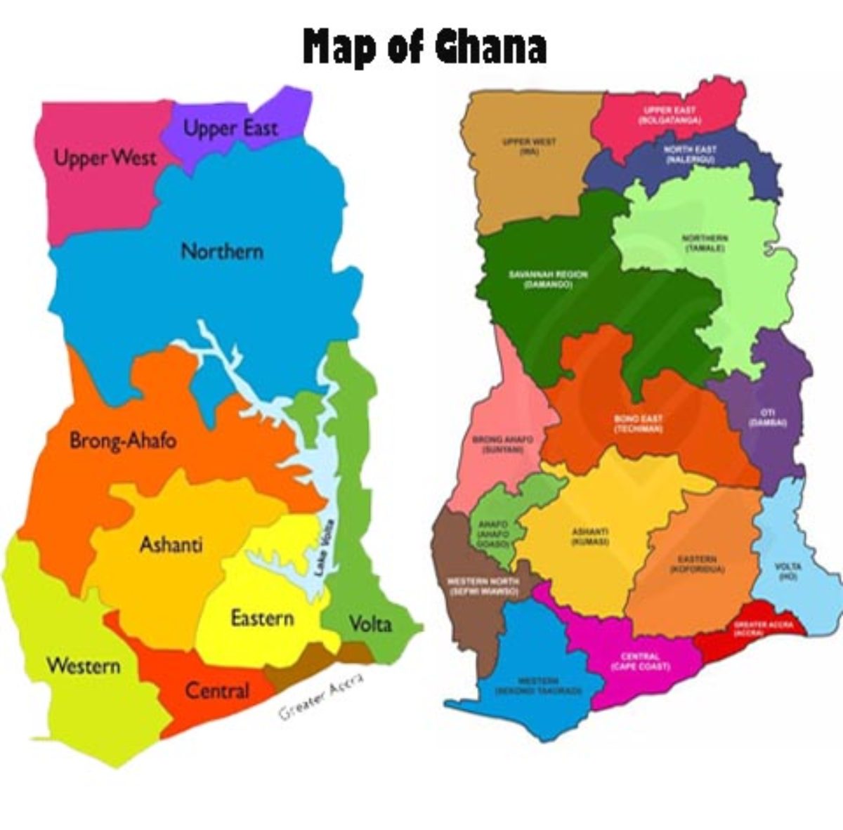 T Ba Ji N Amerika Nechci Map Of Ghana Regions Ud Lej Sn Hul Ka   16 Regions In Ghana And Their Capitals 5 1200x1182 